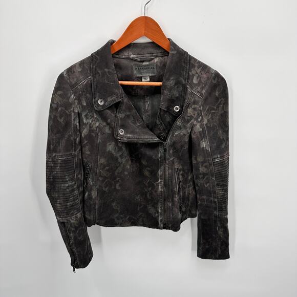 MARRAKECH Marni Asymmetrical Zip Suede Jacket in Antique Faded Floral // XS - Picture 2 of 11